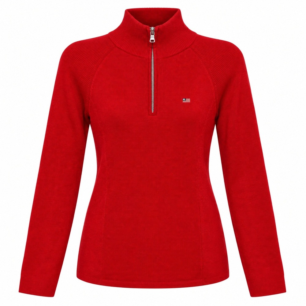 Polo Jeans Co Old Money Preppy Quarter Zip Sweater Women Medium Gorpcore Retro